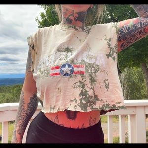 Property of America cut off crop shirt